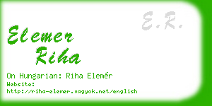 elemer riha business card